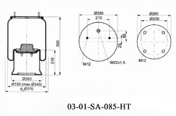 HT 03-01-SA-085-HT ПІДВІСКА ПОДУШКА СИМФОН SAF 2926V + ОСНОВА HT00912MP01