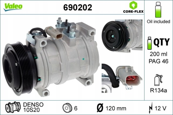 Valeo 690202 Компресор кондиціонера valeo 690202