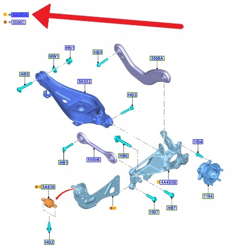 Ford OE JX61-5A969-BEJ JX6Z5A969L КРОСОВЕР ЛІВИЙ ЗАДНИЙ FORD FOCUS Mk4 УНІВЕРСАЛ 2018- OE 2479370 _ JX61-5A969-BEJ