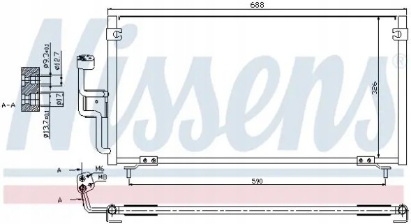 Nissens 94702 Очисник радіатора кондиціонера 94702 nissens