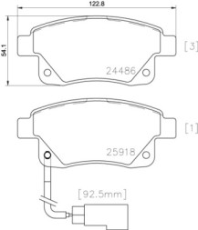 P24066 BREMBO Комплект гальмівних колодок з 4 шт дисків
