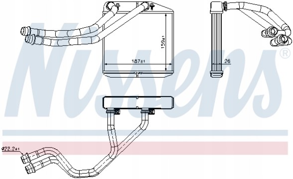 Nissens 71455 Теплообмінник, обігрів салону nissens 71455