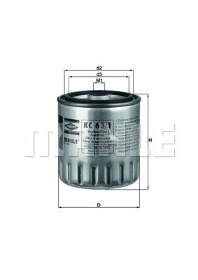 KC63 1D MAHLE ORIGINAL Фільтр палива