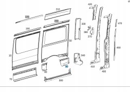 Mercedes-Benz OE A9076370900 НАКЛАДКА НИЖНЯ КРИЛА ЗАДНЯ ПРАВА ЗА КОРСОМ MERCEDES SPRINTER 907