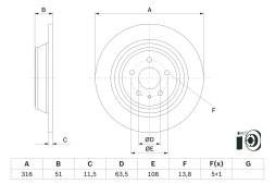 0986479D86 BOSCH Диск гальмівний
