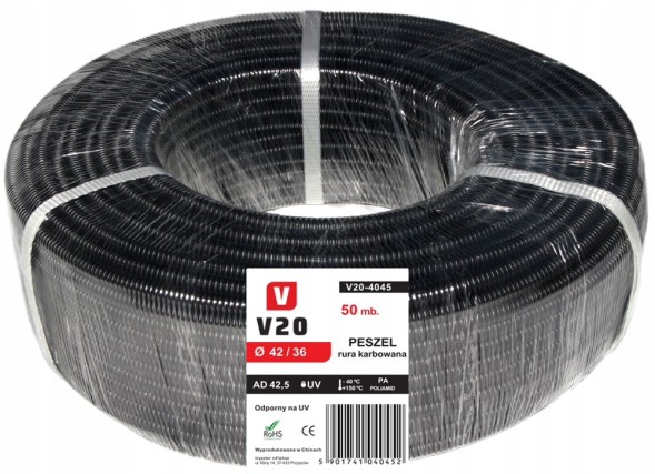 mPartner V20-4045 PESZEL АВТОМОБІЛЬНИЙ ПОЛІАМІДНИЙ V20 ГОФРОВАНА ТРУБА 42/36 мм 50м
