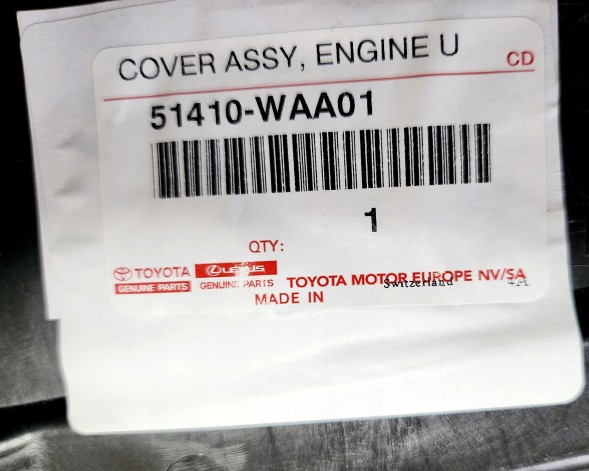 Toyota OE 51410WAA01 КРИШКА двигуна ПЛАСТИНА TOYOTA SUPRA GR 2020+ НОВА OE