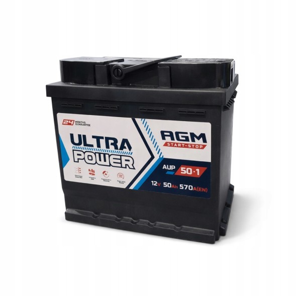 Ultra Power UPA-50-1 Акумуляторна батарея 12в-50аг-50 ач-570а, p+ agm старт-стоп ultra power aup-50-1