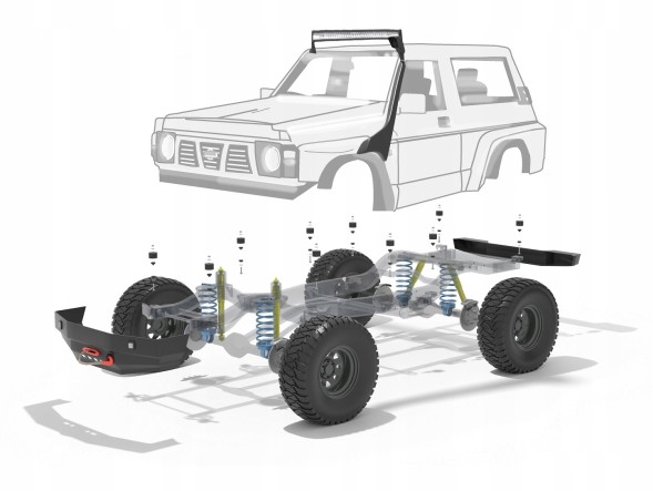 Китай Nissan Patrol Y60 Śruby Ramy / komplet Nissan Patrol GR Y60 3 двері гвинти кузова / армована рама клас 10.9