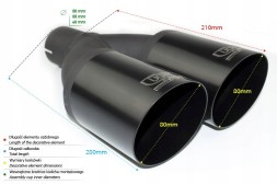 Ulter-Sport NBL2-90-1*/65 НАКОНЕЧНИК ВИХЛОПУ ГЛУШНИК ULTER 2x90мм Кріплення 65мм
