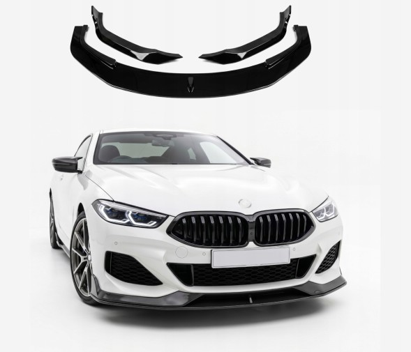 BM G14/G15-0501002 dokładka przód bmw 8 G14 G15 AC STYLE czarny połysk Сплітер переднього бампера для BMW 8 G15 G14 2018-2026, сплітер бампера в стилі AC
