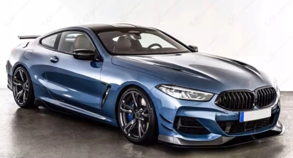 BM G14/G15-0501002 dokładka przód bmw 8 G14 G15 AC STYLE czarny połysk Сплітер переднього бампера для BMW 8 G15 G14 2018-2026, сплітер бампера в стилі AC