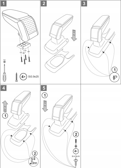 Rati C05494A Підлокітник RATI Стандарт тканина, Nissan Juke, 2019- ,