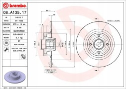 Brembo 08.A135.17 Гальмівні диски brembo 08.A135.17