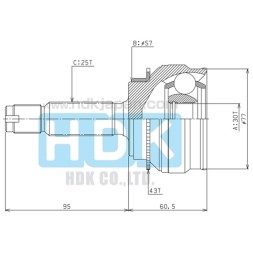MI 036A43 HDK Шарнір рівних кутових швидкостей з елементами монтажу