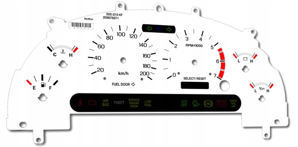 Moman 0089688081815 Заміна циферблатів спідометра Ford Mustang 99-04 на MPH