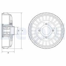 BFR621 DELPHI Гальмівний барабан