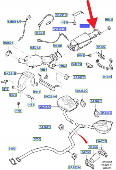 Ford OE ФІЛЬТР ТВЕРДИХ ЧАСТИНОК 2.2Л TDCi FORD SMAX MONDEO 1689258 _ RM6G91-5H250-AA