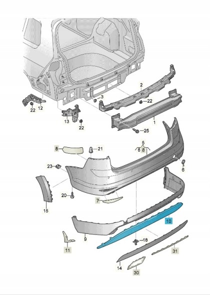 Volkswagen OE 5G9807568R9B9 ЗАДНІЙ ДИФУЗОР ЧОРНИЙ САТИН VOLKSWAGEN_GROUP