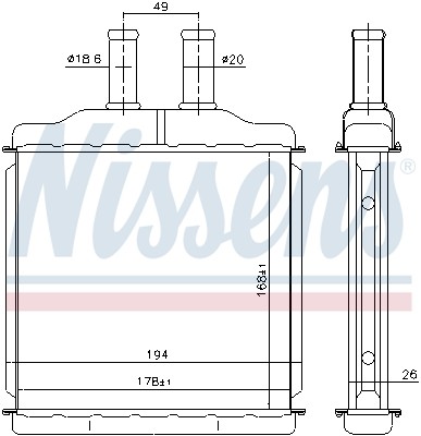 76509 NISSENS Радіатор системи опалення салона