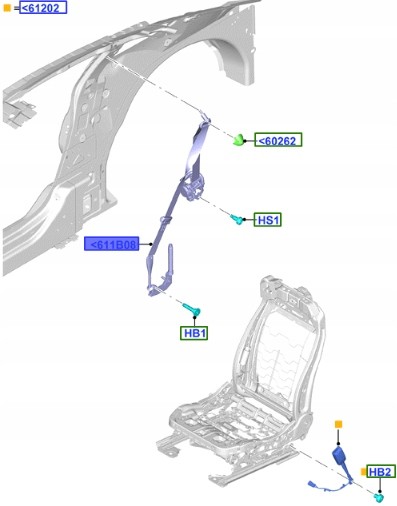 Ford OE РЕМІНЬ БЕЗПЕКИ ЛІВИЙ FORD MUSTANG 15- 17 2034712 _ FR3B-63612D65-BK3ZHE