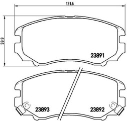 P30018 BREMBO Комплект гальмівних колодок з 4 шт дисків
