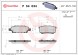 P54034 BREMBO Комплект гальмівних колодок з 4 шт дисків