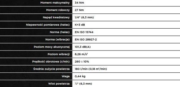 ROOKS OK-04.0001 ПНЕВМАТИЧНЕ БРЯЗКАЛЬЦЕ 1/4, 34 НМ