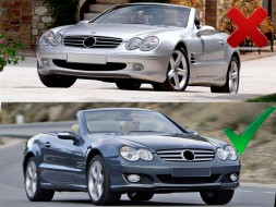 Tuning-Tec GRMEB6 ПЕРЕДНЯ РЕШІТКА СПОРТ ГЛЯНЦЕВА ЧОРНА для MERCEDES SL R230 06-08
