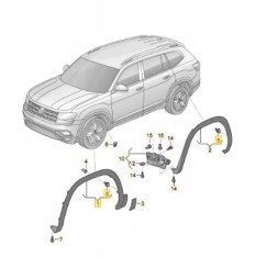 Volkswagen OE 3CM8537179B9 OE VW 3CM853717 КОРОБКА КОЛІСНОЇ АРКИ ЛІВА ПЕРЕДНЯ ЧОРНА VW ATLAS