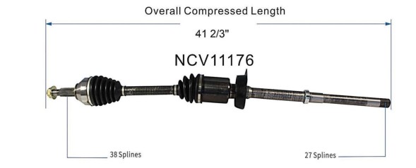 Китай NCV11176 ПРИВОДНИЙ ВАЛ ПЕРЕДНІЙ ПРАВИЙ FORD FLEX 2009-2014 AWD