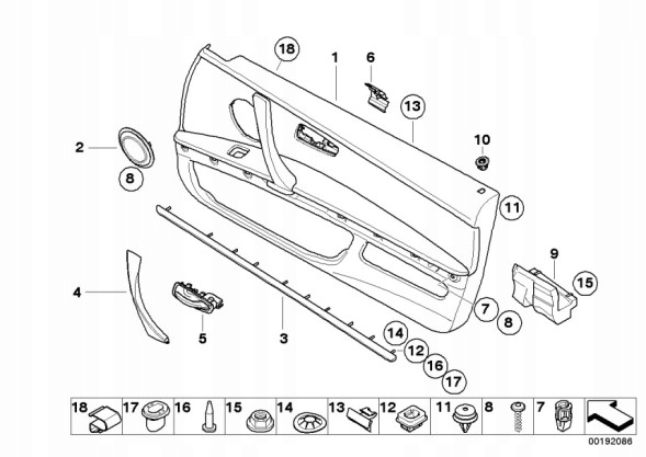 BMW OE Накладка правої двері АНТРАЗИТ BMW E92 E93 OE 51419152614