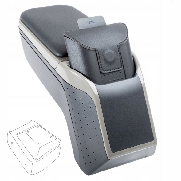 Rati V00947 Підлокітник для kia rio, 2017-2024; kia stonic, 2017- , arm2 grey-titan