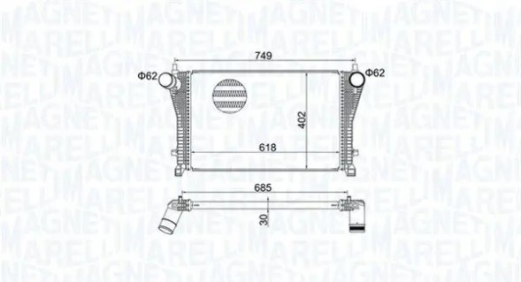 MAGNETI MARELLI 351319205370 Охолоджувач повітря інтеркулер 351319205370