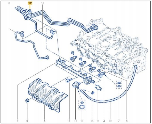 Renault OE 8200268626 Паливна трубка інжекторної рампи RENAULT 2.0 16V F4R CLIO SPORT OE