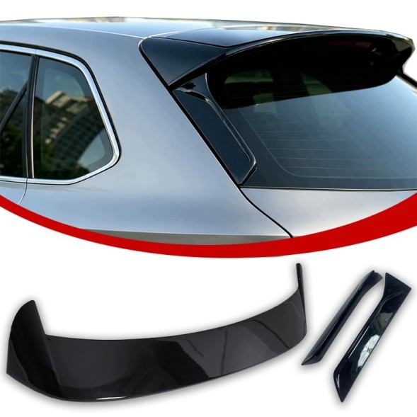 CP SEAT LEON MK3 LOTKA SPOILER KOMBI 2012-2020 CZARNY POŁYSK SEAT LEON MK3 ЛОПАТКА СПОЙЛЕР УНІВЕРСАЛ 2012-2020 ЧОРНИЙ ГЛЯНЕЦЬ+БІЧНІ СПОЙЛЕРИ