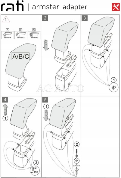Rati C05608B Штатний підлокітник для Opel Agila, 2008-2014; Suzuki Splash, 2007-2014 рр