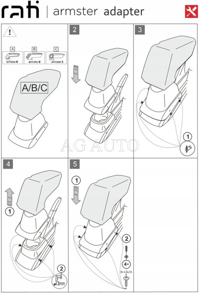 Rati V05202A Підлокітник Armster 3, VW Polo V, 2009-2017, тканина