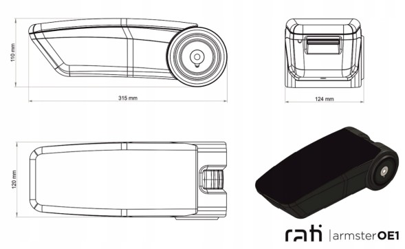 Rati V01388 Підлокітник CITROEN C4 SPACETOURER ARMSTER 2 USB