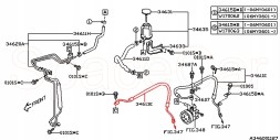Subaru OE 34611XA03B Шланг трубка бачка гідропідсилювача керма Subaru Tribeca 2005-2014 3.0 3.6