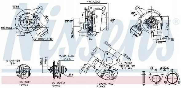 Nissens 93159 Турбокомпресор турбіна 93159 nissens volvo s60 s80
