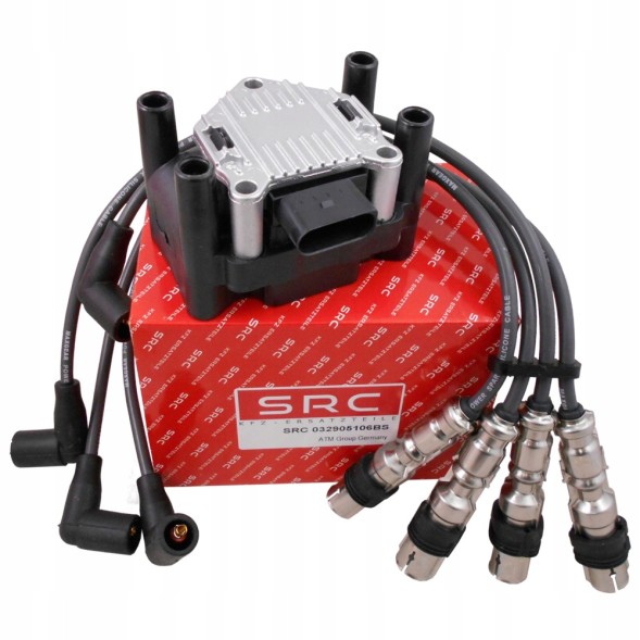 SRC 03.2905106BS, 53-0147 Котушка + кабелі запалювання vw golf vi seat ibiza iv skoda fabia ii 1.2 tsi