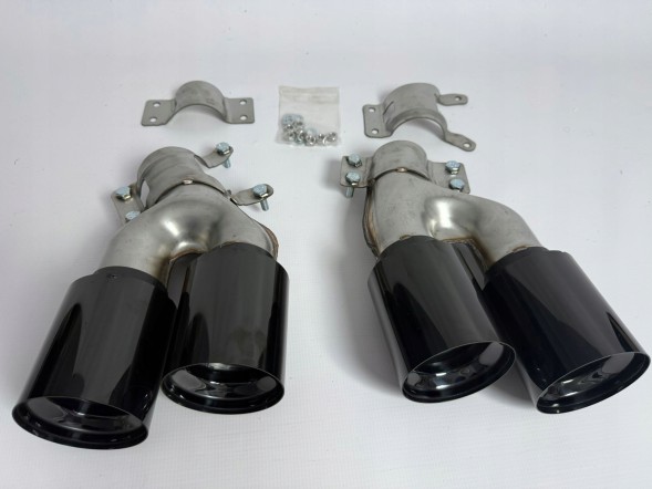 100 BMW G30 G31 KOŃCÓWKI WYDECHU RURY PODWÓJNE LAKIEROWANE CZARNY POŁYSK Bmw g30 g31 наконечники вихлопу труби подвійні лаковані чорний глянець
