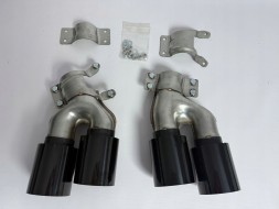 100 BMW G30 G31 KOŃCÓWKI WYDECHU RURY PODWÓJNE LAKIEROWANE CZARNY POŁYSK Bmw g30 g31 наконечники вихлопу труби подвійні лаковані чорний глянець