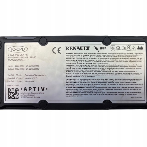 Renault OE Зарядний пристрій Renault Megane EV Kangoo III 296904306R