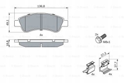 Bosch 0 986 494 623 + 0 986 478 618 PEUGEOT 2008 Колодки + диски передні bosch PEUGEOT 2008 266 мм