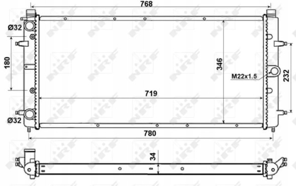 NRF 509514 509514/Nrf радіатор охолодження vw t4 1,9-2,5td
