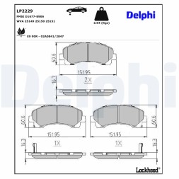LP2229 DELPHI Комплект гальмівних колодок дискові