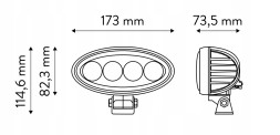 TT Technology Робоча лампа 4 LED, 60W, комбо, овальна для John Deere TT.13513 Technology