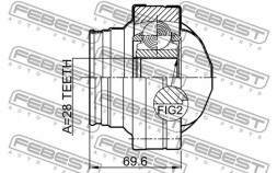 Febest 1611-639 Шрус (граната) на півось 1611-639 febest